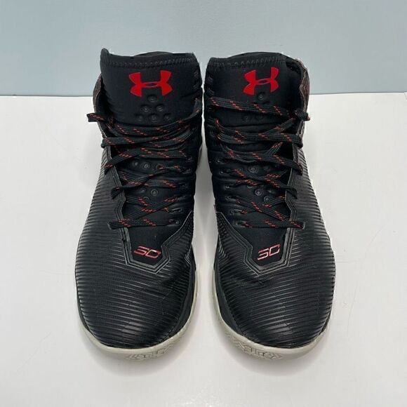 Under Armour Shoes Youth Boys Size 6.5 Black Red Sneakers - Picture 4 of 10